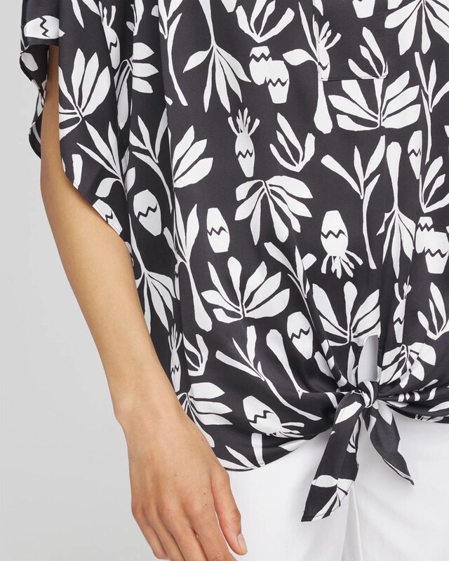 Artisan Satin Tie-Front Tunic - image 4